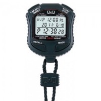 Q&Q HS45J001Y Black Digital Stop Watch 