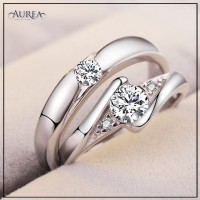 Valentine Special Clear Cubic Zirconia Promise Couple Rings SCR370