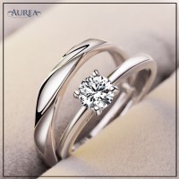 Valentine Special Clear Cubic Zirconia Promise Couple Rings SCR381