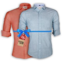 LAVELUX Premium Slim Solid Cotton Casual Shirts : Combo 35