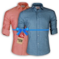 LAVELUX Premium Slim Solid Cotton Casual Shirts : Combo 37