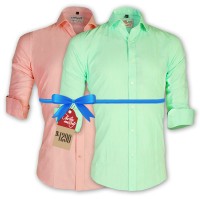 LAVELUX Premium Slim Solid Cotton Formal Shirts : Combo 47