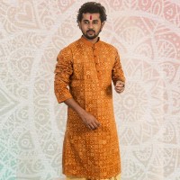 SIMPLE OUTFITS Puja Collection Cotton Print Panjabi SP941