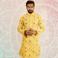 SIMPLE OUTFITS Puja Collection Cotton Print Panjabi SP942