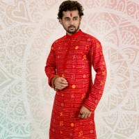 SIMPLE OUTFITS Puja Collection Cotton Print Panjabi SP943