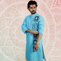 SIMPLE OUTFITS Puja Collection Cotton Print Panjabi SP960