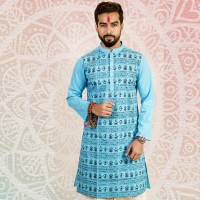SIMPLE OUTFITS Puja Collection Cotton Print Panjabi SP961