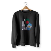 Argentina-Bangladesh Fan Thumb HD Print Black Sweatshirt ABFS028