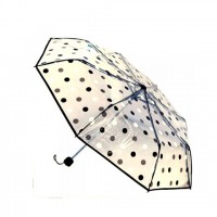 Folding Transparent Black Ball Print Moon Umbrella