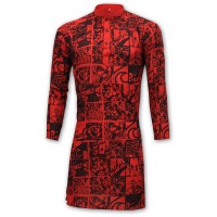 Exclusive Printed Panjabi BA10  Red