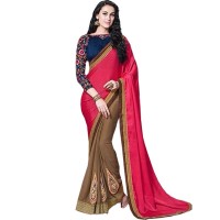 Pink And Beige Glamorous Mudra Designer Saree WF304