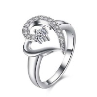 Heart Shape Finger Ring Silver