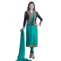 Exclusive Eid Special Prachi Desai Jacket Suit Turquoise WF029