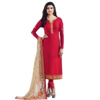 Exclusive Eid Special Prachi Desai Suit with Heavy Embroidery Work Dupatta Red WF033