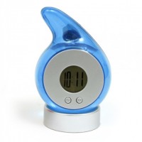 Water Drop Shaped Eco-Friendly Water Powered LCD Clock 