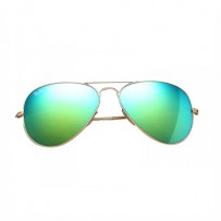 Ray-Ban RB3025 Green Metal Aviator Matte Gold Frame Replica Sunglasses