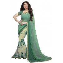 Vinay Exclusive Elegant Green Printed Chiffon Saree - SW30