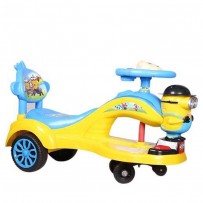 Baby's Auto Push Car Battery and Music System Yellow & Light Blue BPC01