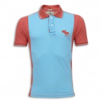 Abercrombie & Fitch Polo Shirt MH29P Aqua & Red