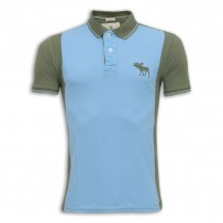 Abercrombie & Fitch Polo Shirt MH35P Sky Blue & Black