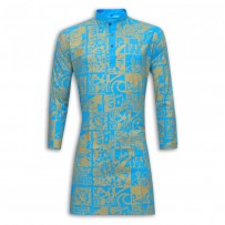 Exclusive Printed Panjabi BA14E Arctic Blue