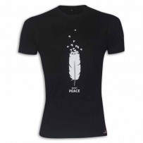 Want Peace Round Neck T-Shirt MG13 Black