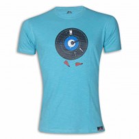 Man Clock Round Neck T-Shirt MG19 Sky Blue