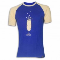 Want Peace Round Neck T-Shirt MG20 Deep Blue