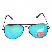 Ray-Ban RB 3026 Blue Mirror Aviator Black Frame Replica Sunglasses