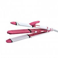 Kemei KM 1291 Professional 3in1  Hair Straightener Cum Curler And Crimper Iron