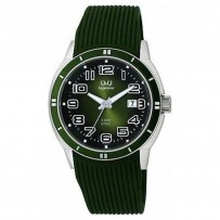 Q&Q P320J345Y Men's Watch Army Green Strap Miyota by Citizen Movement Date