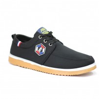Black Cotton Sneaker Shoe For Men FFS709