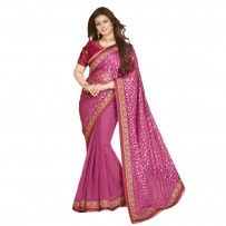 Vinay Exclusive Party Time Pink Designer Georgette Saree WF316