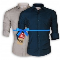 LAVELUX Premium Slim Solid Cotton Casual Shirts : Combo 31