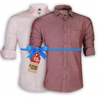 LAVELUX Premium Slim Solid Cotton Casual Shirts : Combo 36