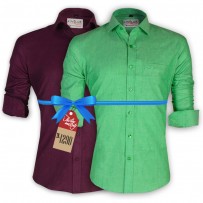 LAVELUX Premium Slim Solid Cotton Formal Shirts : Combo 44