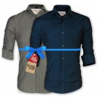 LAVELUX Premium Slim Solid Cotton Formal Shirts : Combo 49