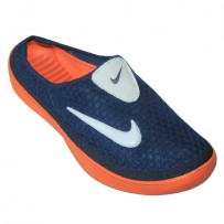 Stylish Nike Half Slipper EP2020 Navy Blue With Orange