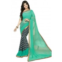 Vinay Exclusive Light Turquoise Printed Chiffon Saree - SW31