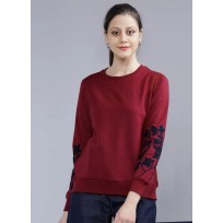 PinkCircle Exclusive Embroidered Sweatshirt - MAROON