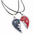 Red and Navy Blue Alloy Love Couple Locket HCL207