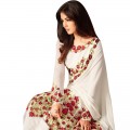 White Georgette Thread Embroidered Anarkali  Suit WF085