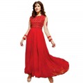 Exclusive Eid Special Red Abaya Style Anarkali Suit WF010