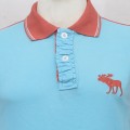 Abercrombie & Fitch Polo Shirt MH29P Aqua & Red