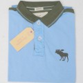 Abercrombie & Fitch Polo Shirt MH35P Sky Blue & Black