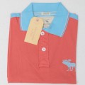 Abercrombie & Fitch Polo Shirt MH31P Coral & Sky Blue