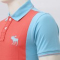 Abercrombie & Fitch Polo Shirt MH31P Coral & Sky Blue