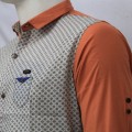 Stylish Printed Cotton Casual Shirt MH24S Copper