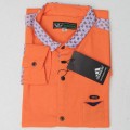 Stylish Printed Cotton Casual Shirt MH27S Red Orange
