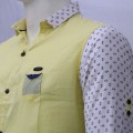 Stylish Printed Cotton Casual Shirt MH28S Lemon Chiffon 